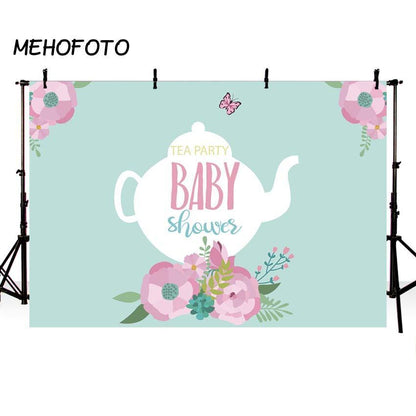 Toile de fond de fleur rose fond vert décoration de bébé fond de photographie