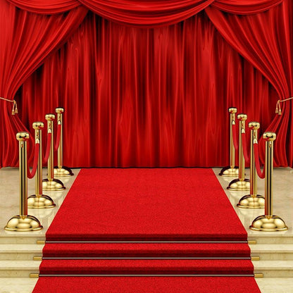 Toile de fond de tapis rouge magnifique palais photographie décors tapis rouge éclairage fond de scène