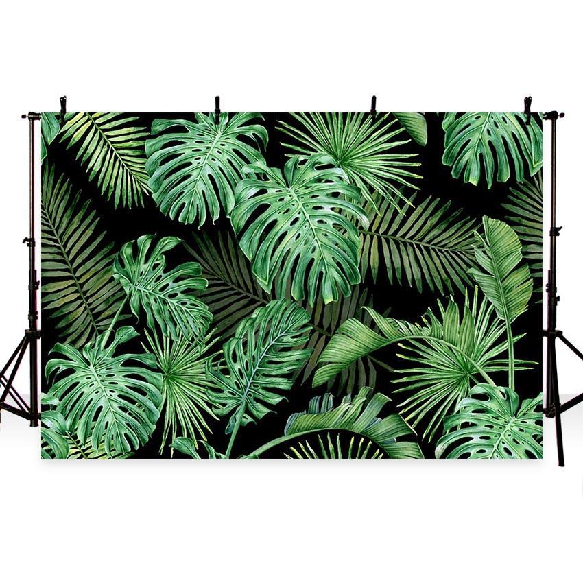 Toile de fond de feuilles tropicales vertes fond de photographie d'été
