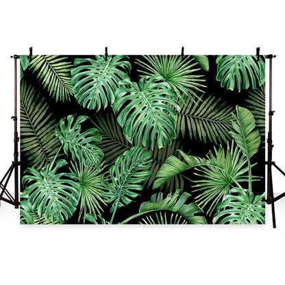 Toile de fond de feuilles tropicales vertes fond de photographie d'été