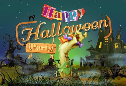 Toile de fond de château de nuit fond de photographie de fête d'Halloween