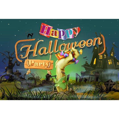 Toile de fond de château de nuit fond de photographie de fête d'Halloween