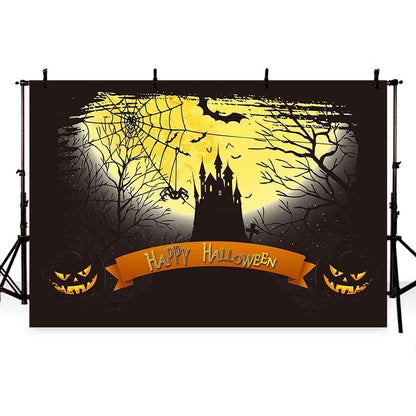 Toile de fond de château au clair de lune fond de photographie Halloween