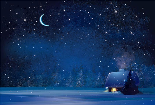 Toile de fond de nuit d'hiver d'étoile scintillante de neige pour la photographie