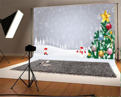 Toile de fond de photographie de Noël fond de neige
