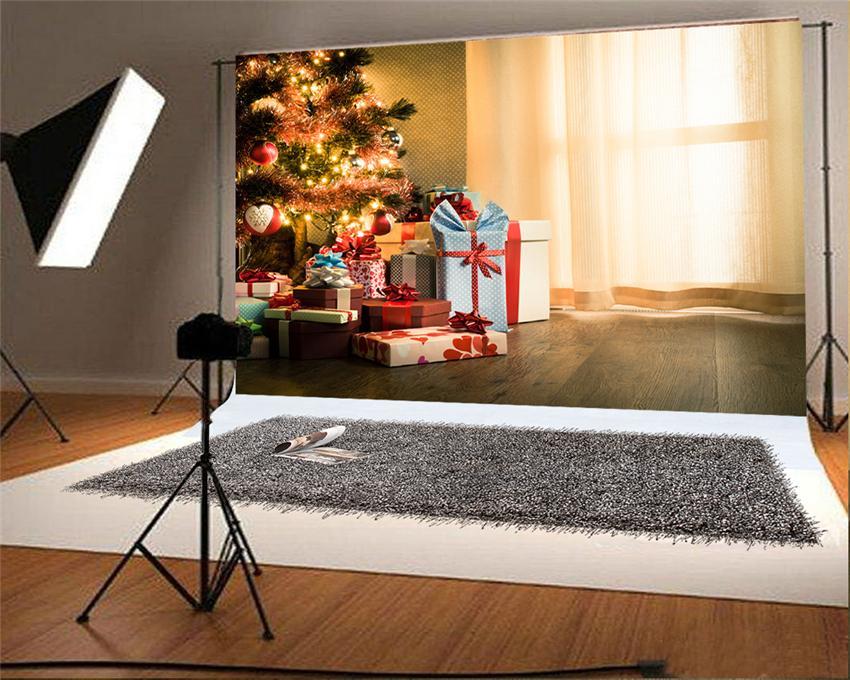 Toile de fond de Noël photo de plancher de bois pour la photo