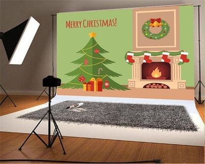 Toile de fond décors de photographie de dessin animé joyeux Noël