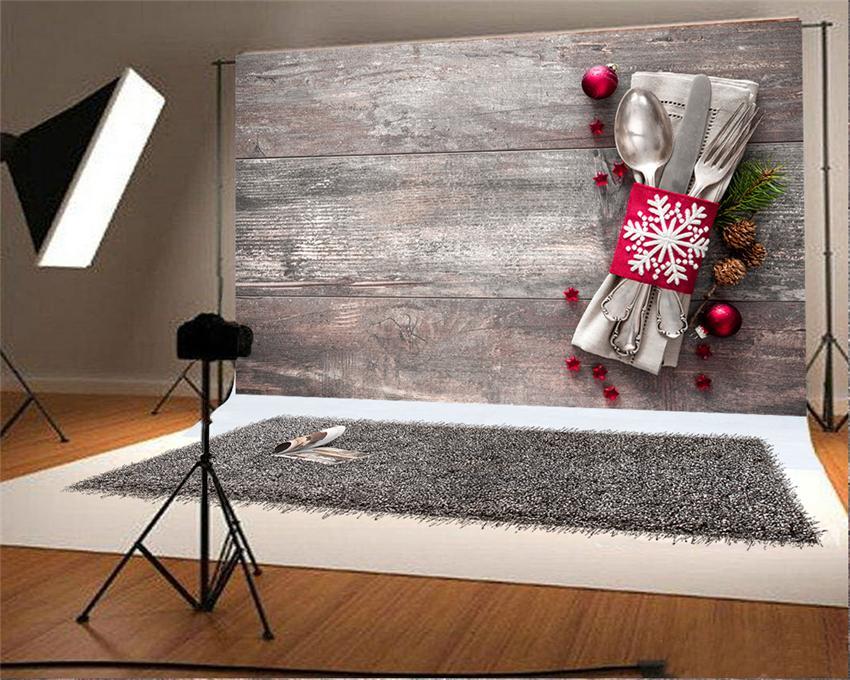 Toile de fond de studio photo de Noël en bois de cuisine