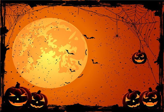 Toile de fond orange Halloween d'araignée pour la photographie
