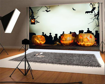 Toile de fond d'Halloween à la citrouille pour la photo