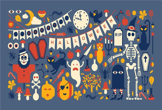 Toile de fond de joyeux Halloween pour la photographie fond de photo de dessin animé