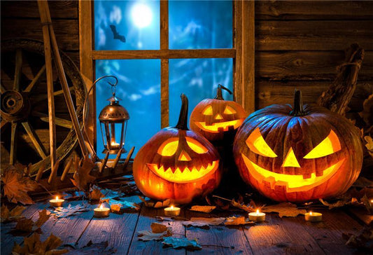 Toile de fond d'Halloween en bois pour la fête