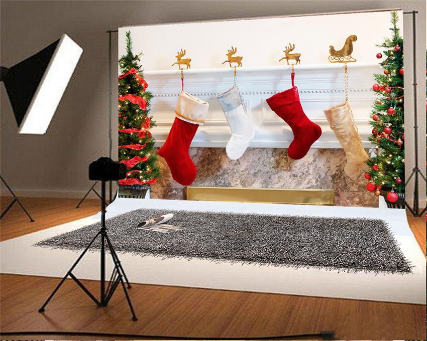 Toile de fond de chaussettes wapiti de Noël