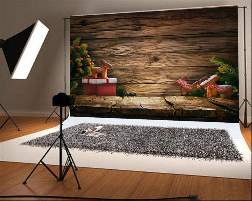 Toile de fond de photomaton de Noël en grain de bois