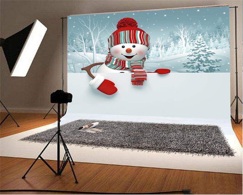 Toile de fond d'hiver de bonhomme de neige de Noël