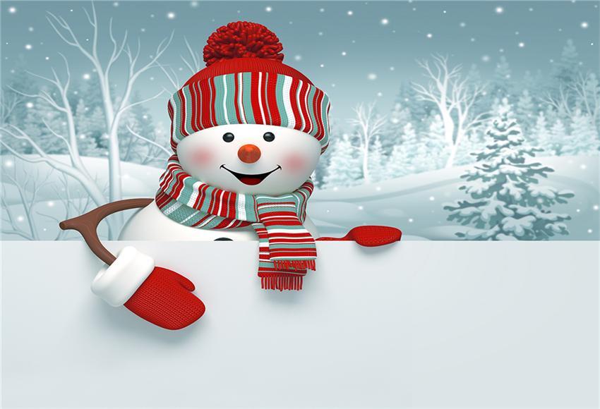 Toile de fond d'hiver de bonhomme de neige de Noël