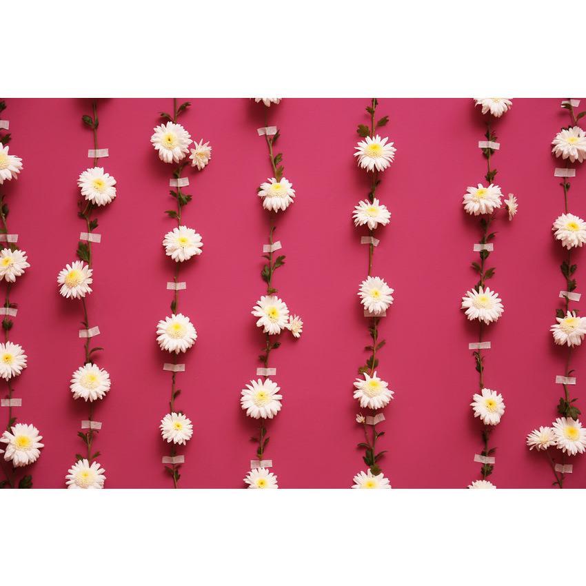 Toile de fond rouge fleur avec décoration de petites fleurs pour la photographie