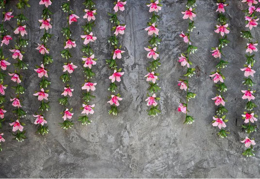 Toile de fond de petites fleurs rouges suspendues à des pierres pour la photographie