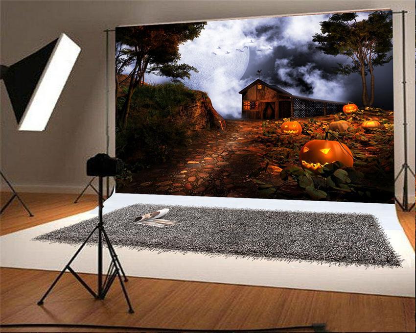 Toile de fond de studio photo d'Halloween de grange rustique