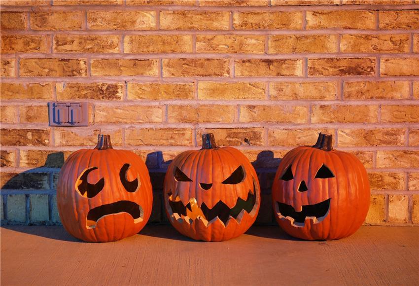 Toile de fond sculpture de citrouille d'Halloween
