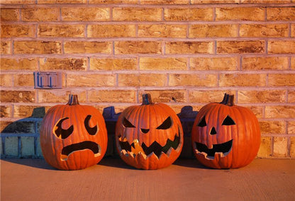 Toile de fond sculpture de citrouille d'Halloween