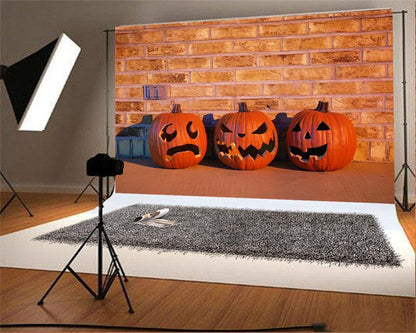 Toile de fond sculpture de citrouille d'Halloween