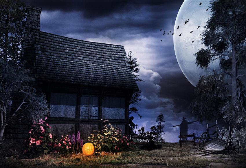 Toile de fond de terrible of Halloween nuit photos de nuages sombres