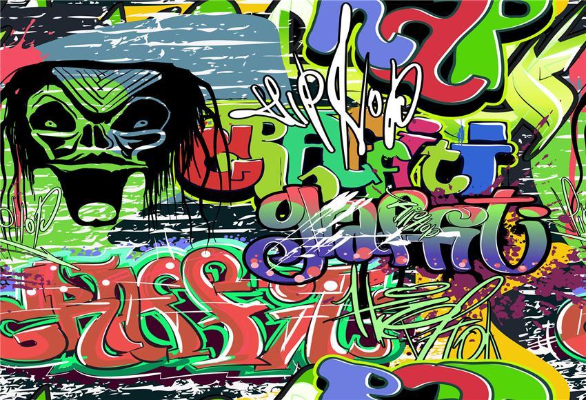 Toile de fond décors de fête de bal d'étudiants de Hip-Hop de graffiti d'art