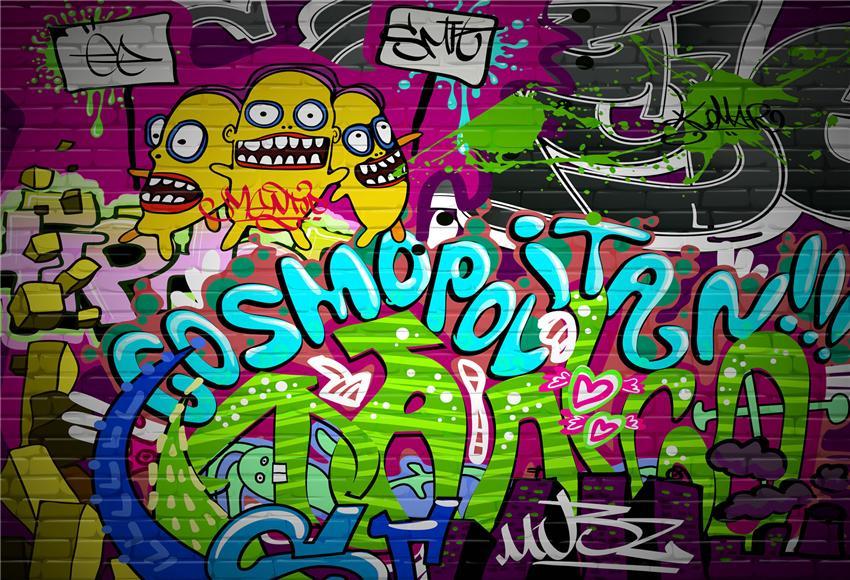 Toile de fond des années 90 Hip Hop graffiti mur de briques photographique