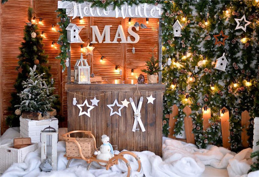 Toile de fond de clôture XMAS décors de Noël