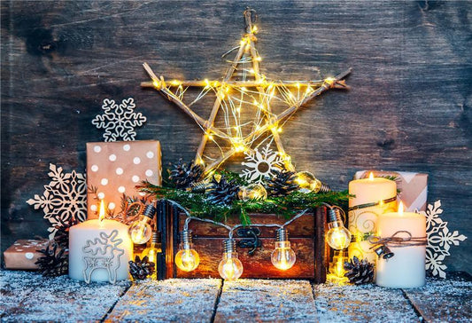 Toile de fond décors de photos de Noël d'étoiles brillantes