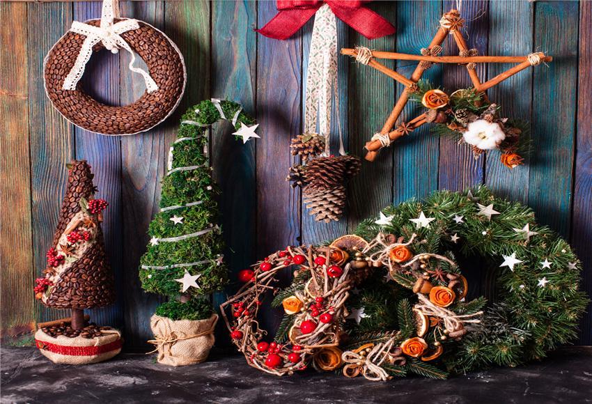 Toile de fond en bois pour la photomaton de Noël