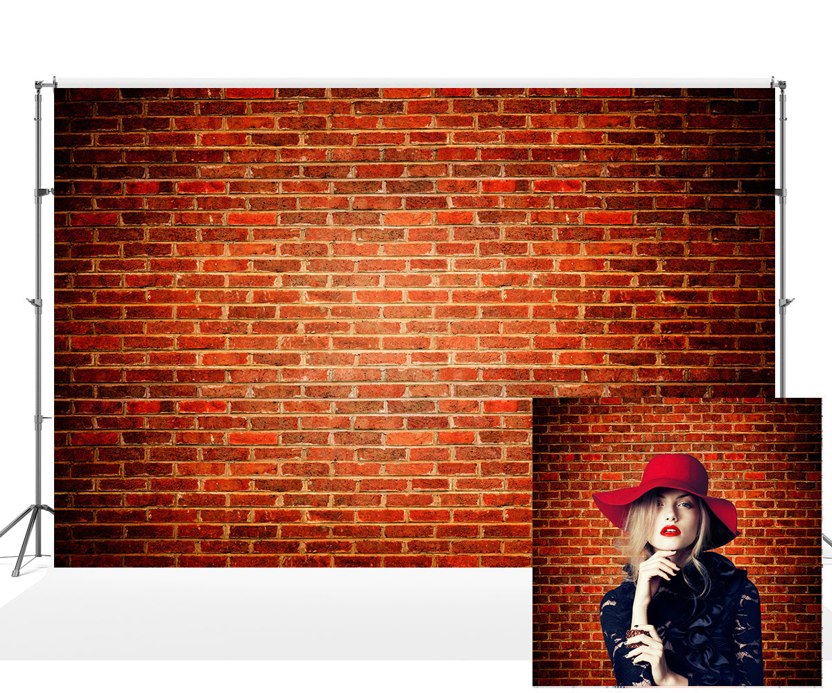 Toile de fond de mur de brique rouge foncé vintage pour le studio photo