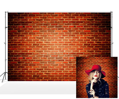 Toile de fond de mur de brique rouge foncé vintage pour le studio photo