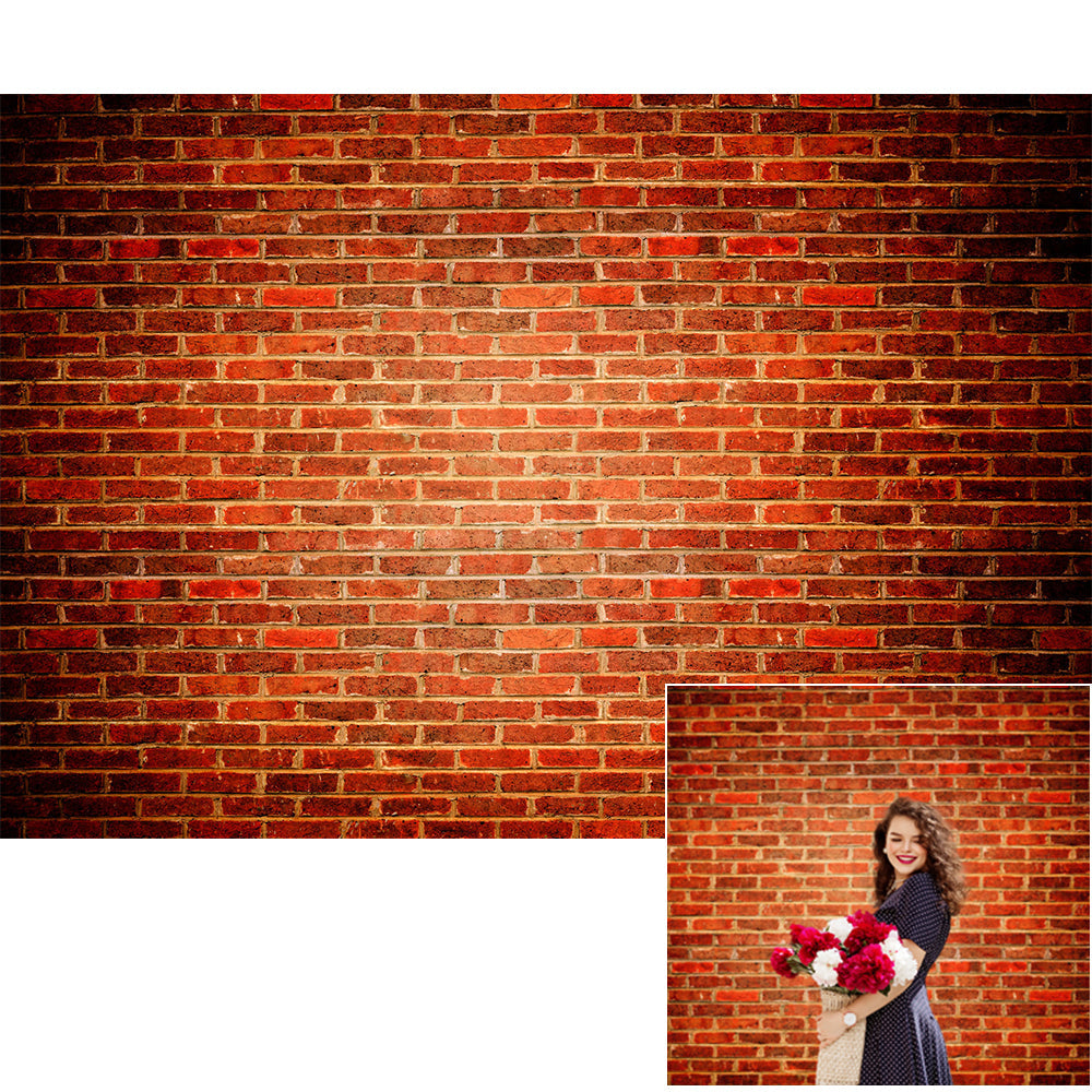 Toile de fond de mur de brique rouge foncé vintage pour le studio photo