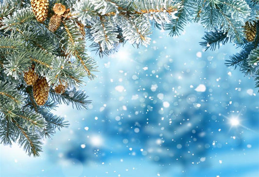 Toile de fond décors de Noël brillants de flocon de neige d'hiver