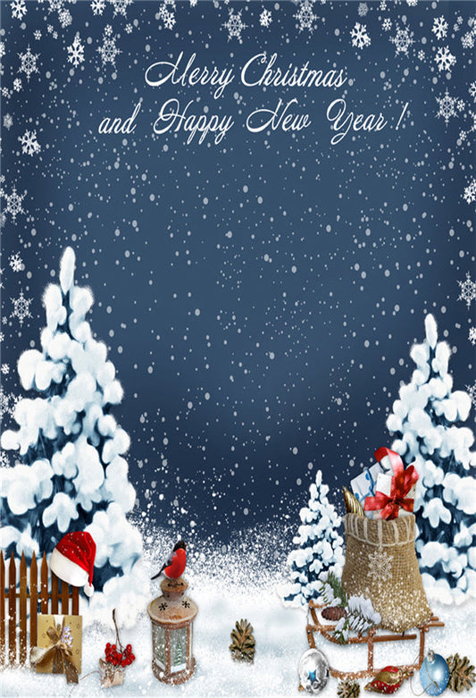 Toile de fond décors de clôture de neige joyeux Noël pour l'hiver