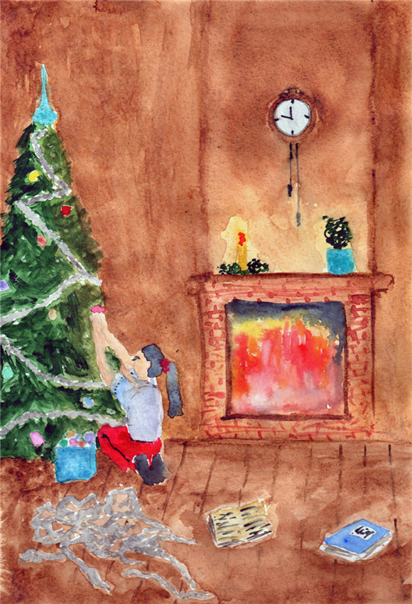 Toile de fond de photographie de Noël de dessin animé pour la photographie