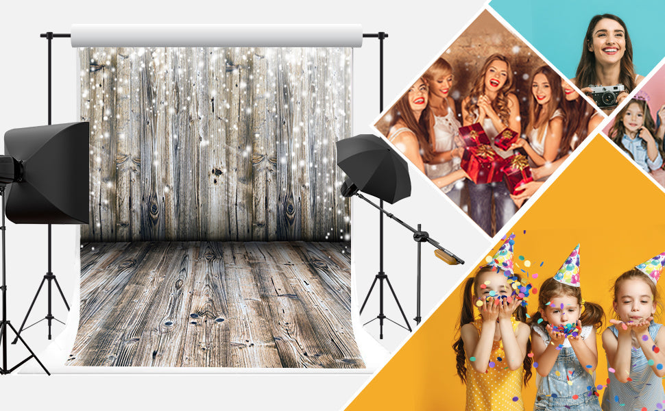 Toile de fond de photographie de mur en bois gris pour Noël