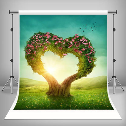 Toile de fond de la fête des mères arbre de coeur d'amour de fleurs pour la photographie