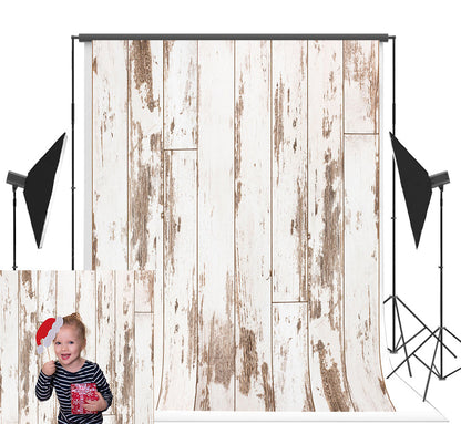 Toile de fond décors en bois vintage blanc et marron pour anniversaire photo de bébé