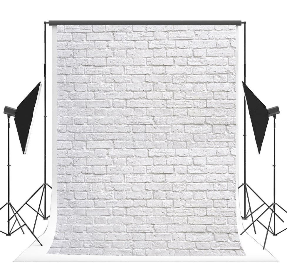 Toile de fond d'étoile de mur de briques blanches pour le studio photo
