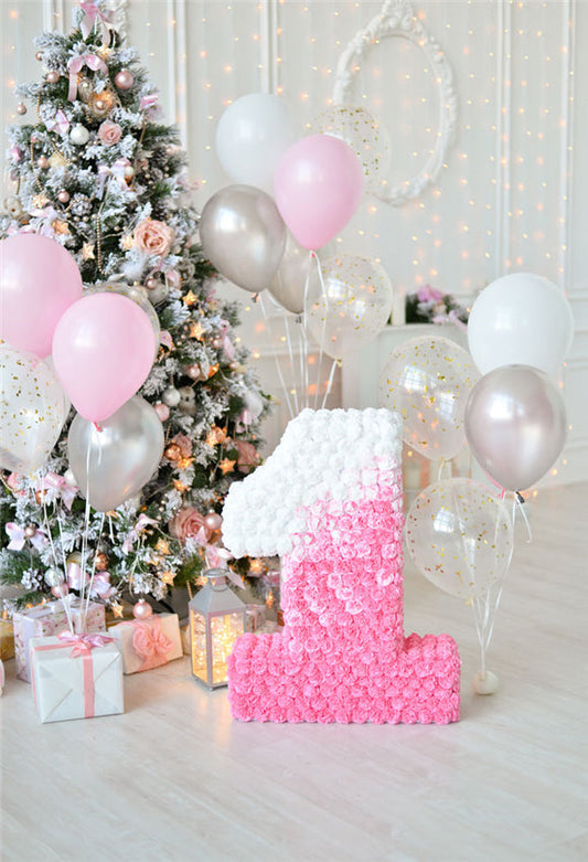 Toile de fond de Noël scintillante pour le 1er anniversaire de bébé