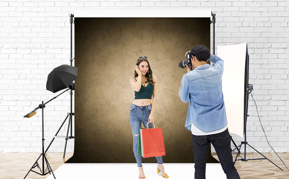 Toile de fond de portrait d'art abstrait marron et marron clair