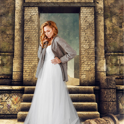 Toile de fond photo senior briques d'architecture de porte sombre pour la photographie K01718