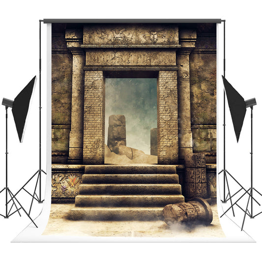 Toile de fond photo senior briques d'architecture de porte sombre pour la photographie K01718