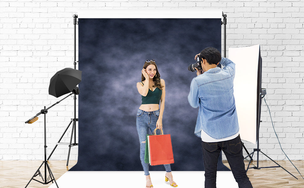 Toile de fond abstraite rétro bleu Art portrait photographie photo fond studio K14818
