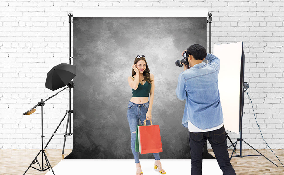 Toile de fond de portrait abstrait gris de noir pour la photographie