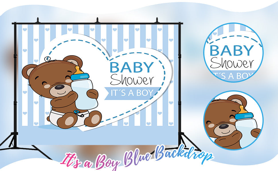 Toile de fond d'ours en peluche marron pour bébé garçon KEH01882