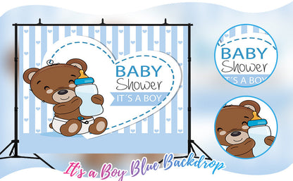Toile de fond d'ours en peluche marron pour bébé garçon KEH01882
